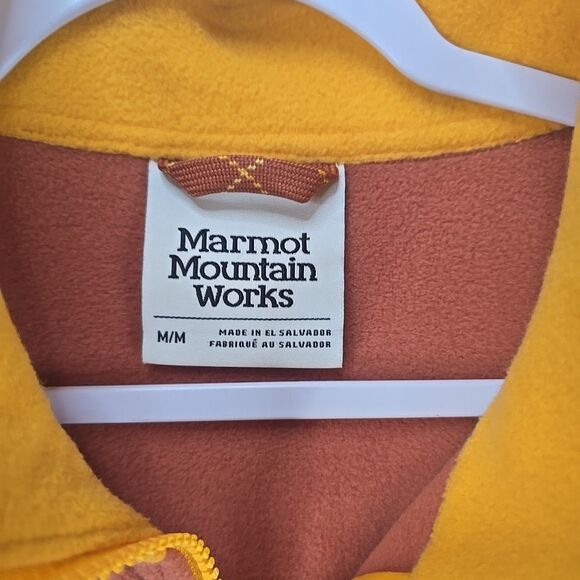 Marmot Mountain Works Retro Rocklin 1/2-Zip Fleece Auburn/Golden Sun Mens M NWT - Picture 9 of 11
